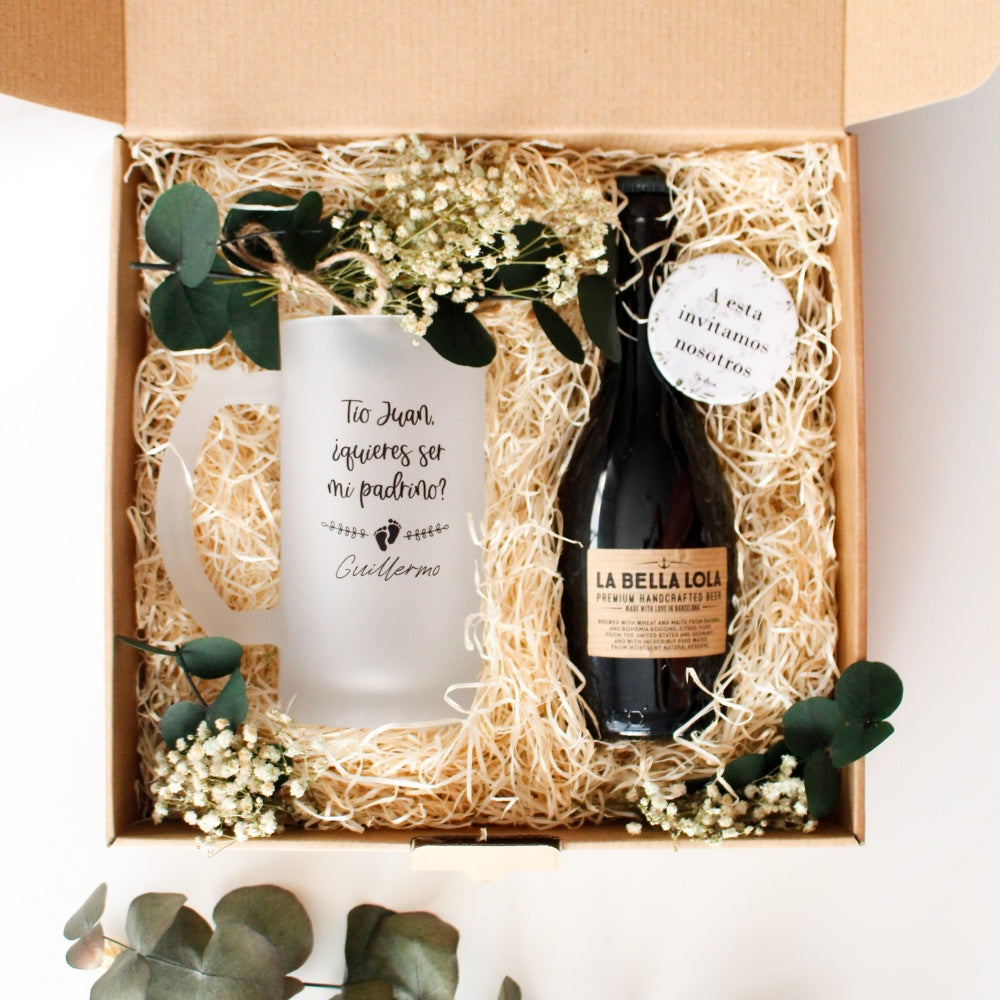 KIT DE CERVEZA PERSONALIZADO PADRINO/MADRINA DE BAUTIZO- Be Love
