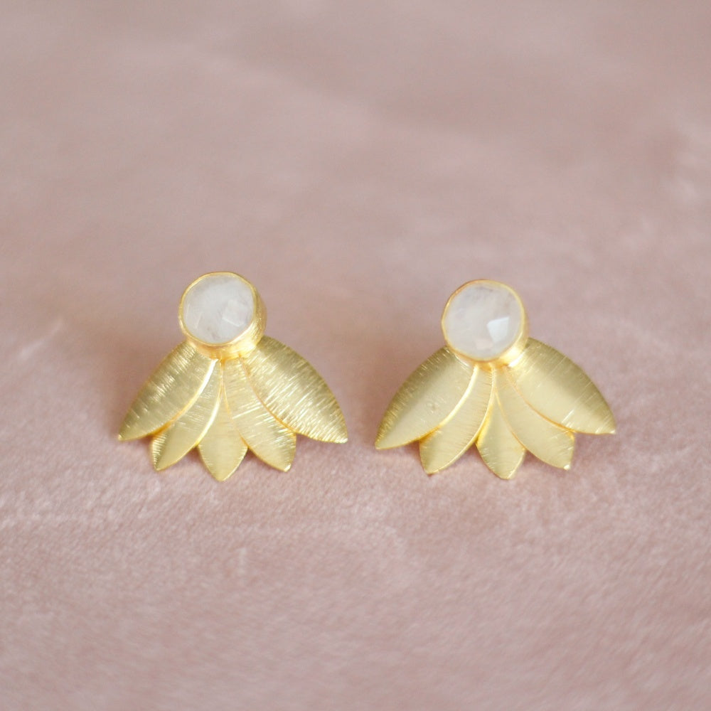 PENDIENTES HOJAS- Plata Chapado Oro