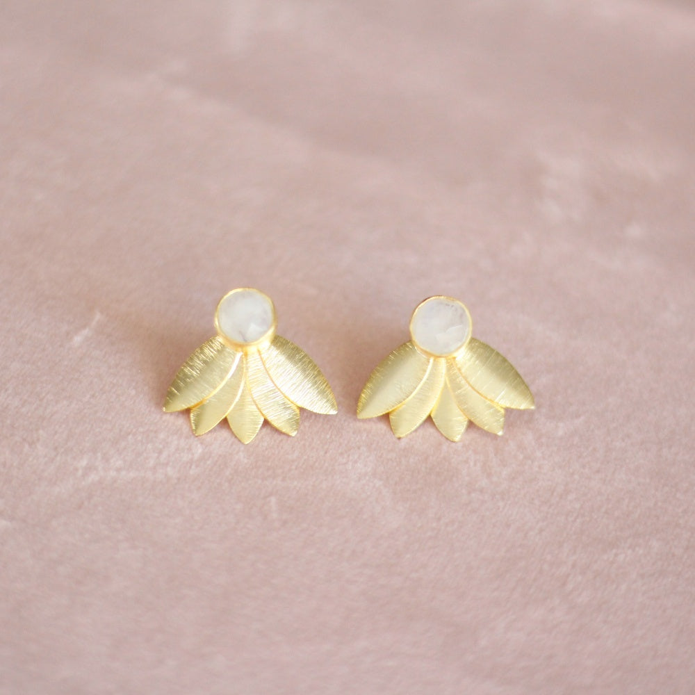 PENDIENTES HOJAS- Plata Chapado Oro