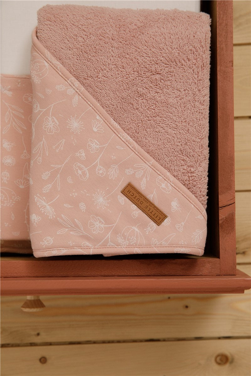 TOALLA CAPA FLORES SILVESTRES ROSA - LITTLE DUTCH