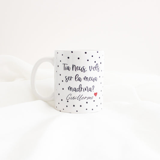 TAZA PERSONALIZADA MADRINA DE BAUTIZO LUNARES-Be Love