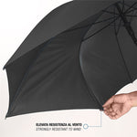 Paraguas Automático 23” NEGRO Ribete Reflectante - Perletti