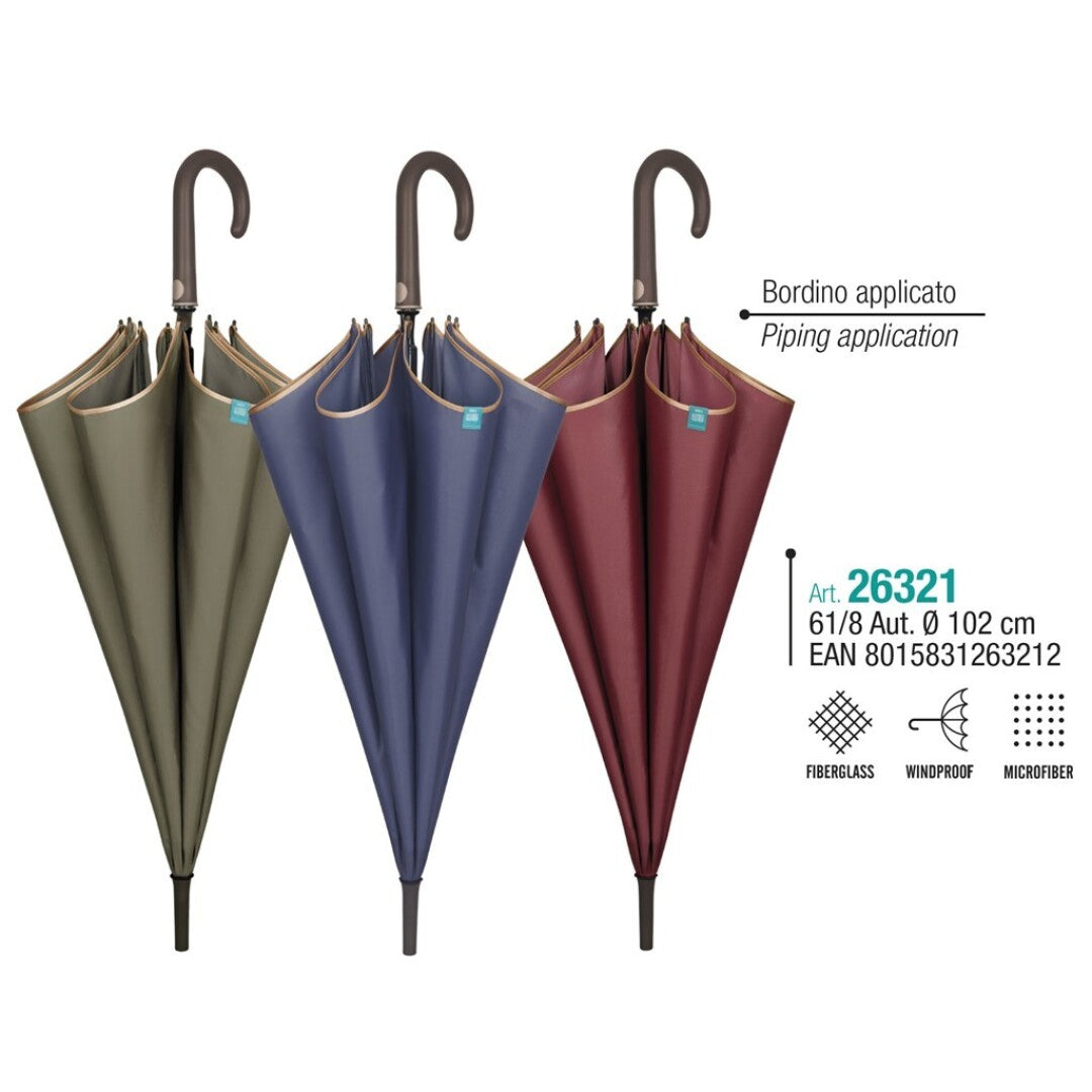 Paraguas 61/8 Automático LISO con Ribete - Perletti