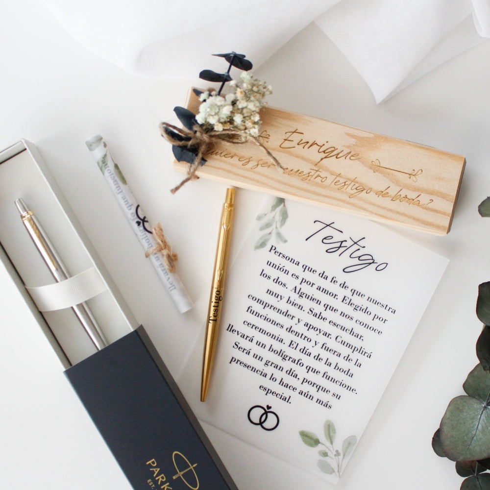 Bolígrafo Parker Personalizado para Testigo de Boda - Be Love