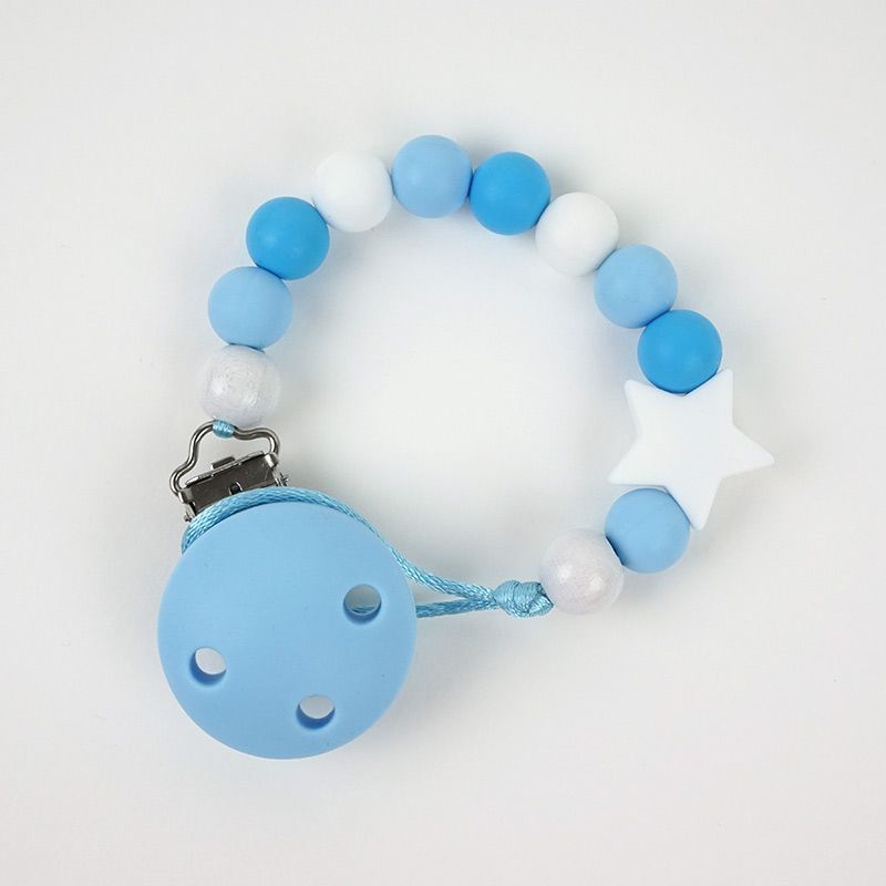 Cadena PORTACHUPETES de Silicona ESTRELLA Celeste - Mi Pipo