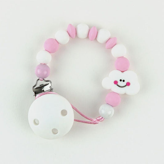 Cadena PORTACHUPETES de Silicona NUBE Rosa - Mi Pipo
