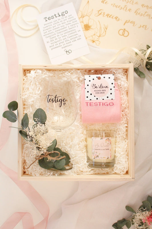 KIT TESTIGO "SÍ, QUIERO, TENERTE A MI LADO" FLORES - Be Love