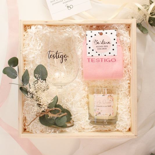 KIT TESTIGO "SÍ, QUIERO, TENERTE A MI LADO" FLORES - Be Love