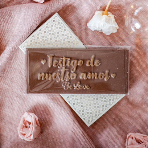 Tableta de chocolate TESTIGO DE NUESTRO AMOR- Edición Limitada Be Love & Utopick