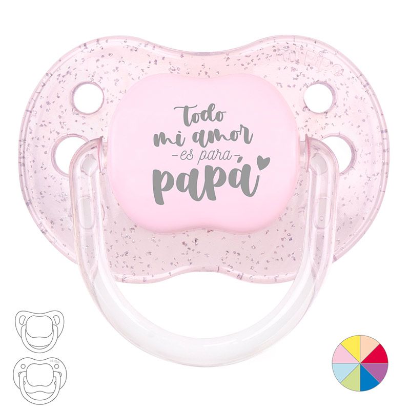 Chupete TODO MI AMOR ES PARA PAPÁ Glitter VARIOS COLORES - Mi Pipo