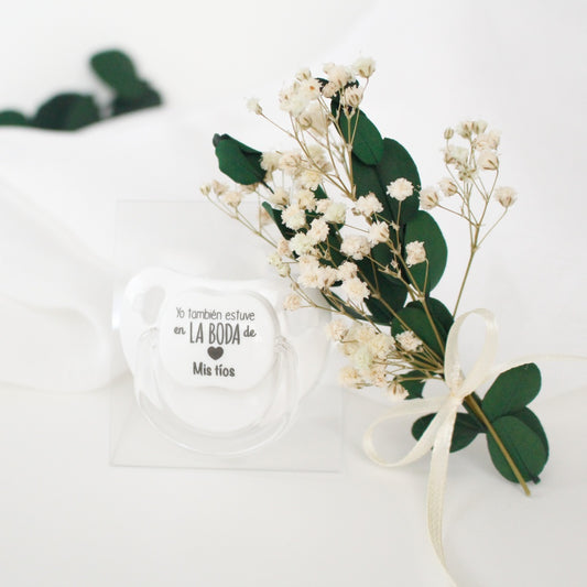Chupete YO TAMBIÉN ESTUVE EN LA BODA DE MIS TÍOS - Blanco