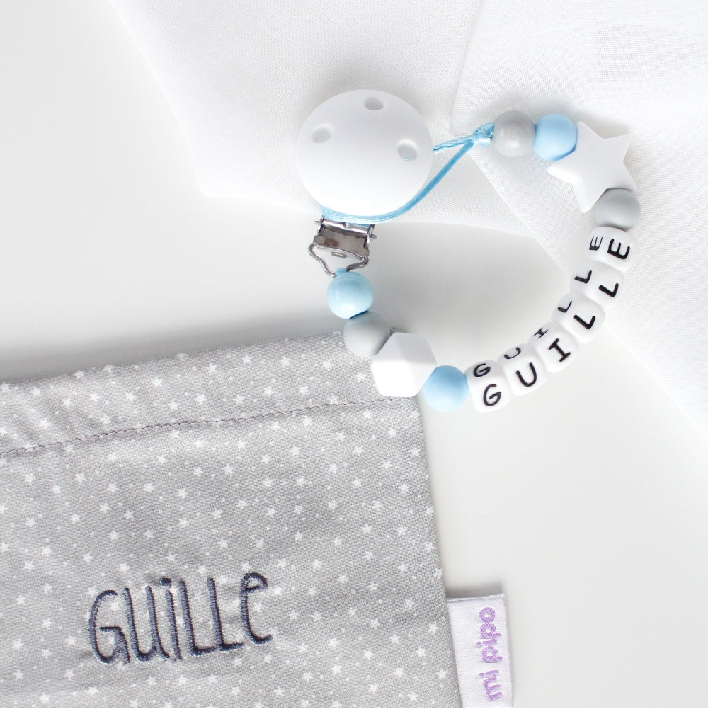 Chupetero PERSONALIZADO de Silicona BABY CELESTE - Mi Pipo
