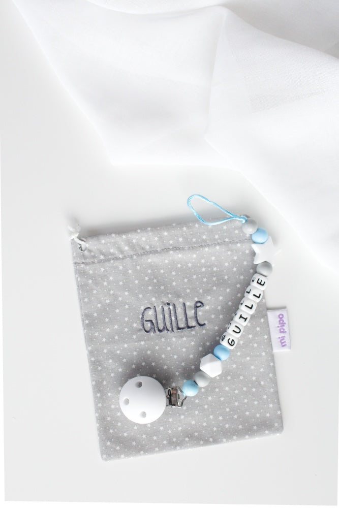 Chupetero PERSONALIZADO de Silicona BABY CELESTE - Mi Pipo