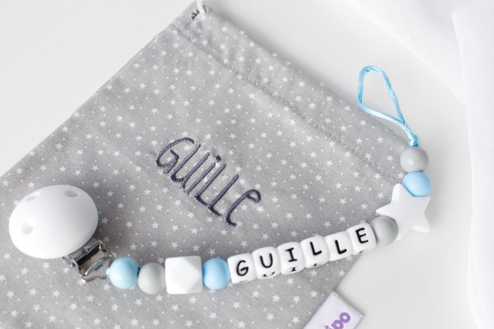 Chupetero PERSONALIZADO de Silicona BABY CELESTE - Mi Pipo