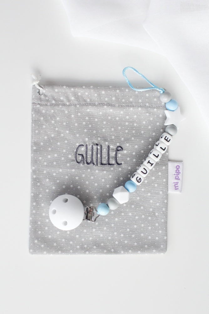 Chupetero PERSONALIZADO de Silicona BABY CELESTE - Mi Pipo