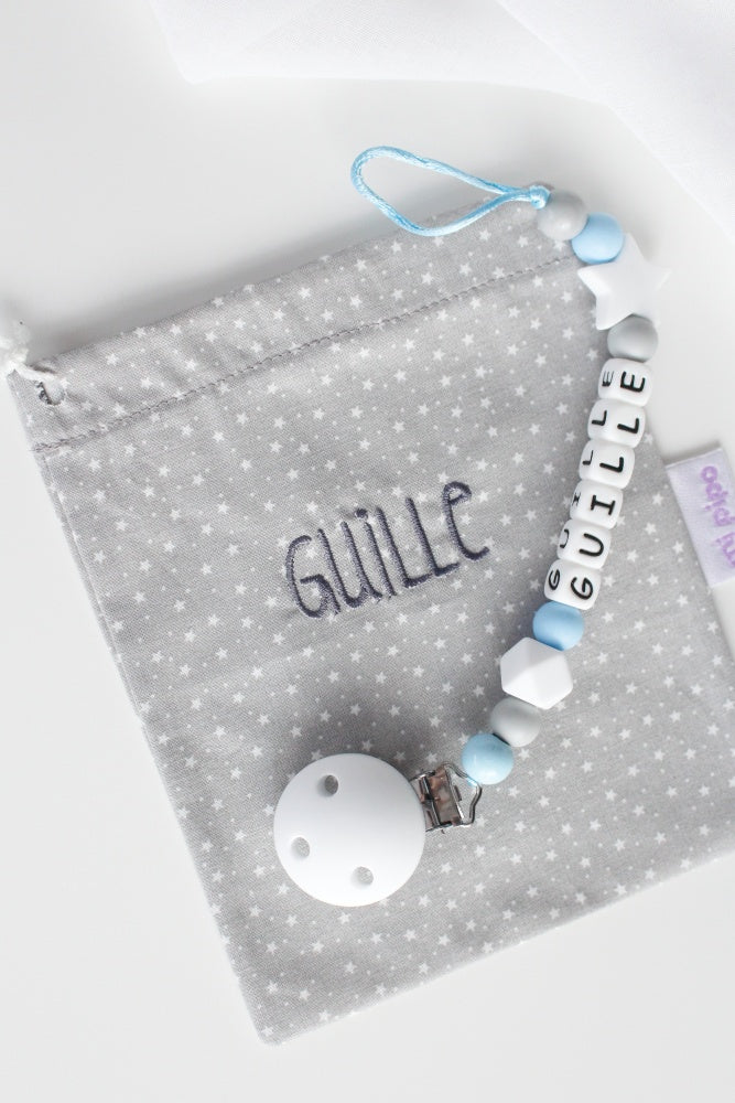 Chupetero PERSONALIZADO de Silicona BABY CELESTE - Mi Pipo