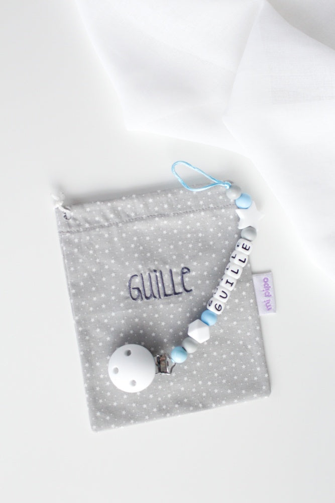 Chupetero PERSONALIZADO de Silicona BABY CELESTE - Mi Pipo