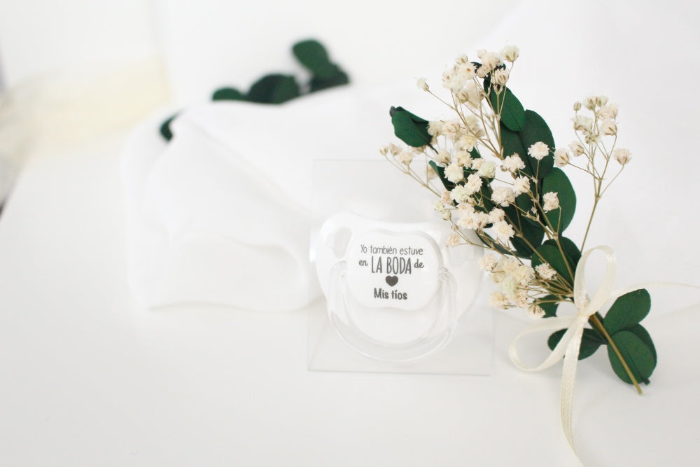Chupete YO TAMBIÉN ESTUVE EN LA BODA DE MIS TÍOS - Blanco