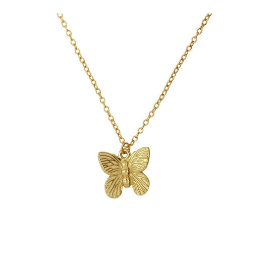 GARGANTILLA BUTTERFLY- PLATA CHAPADO ORO 18K