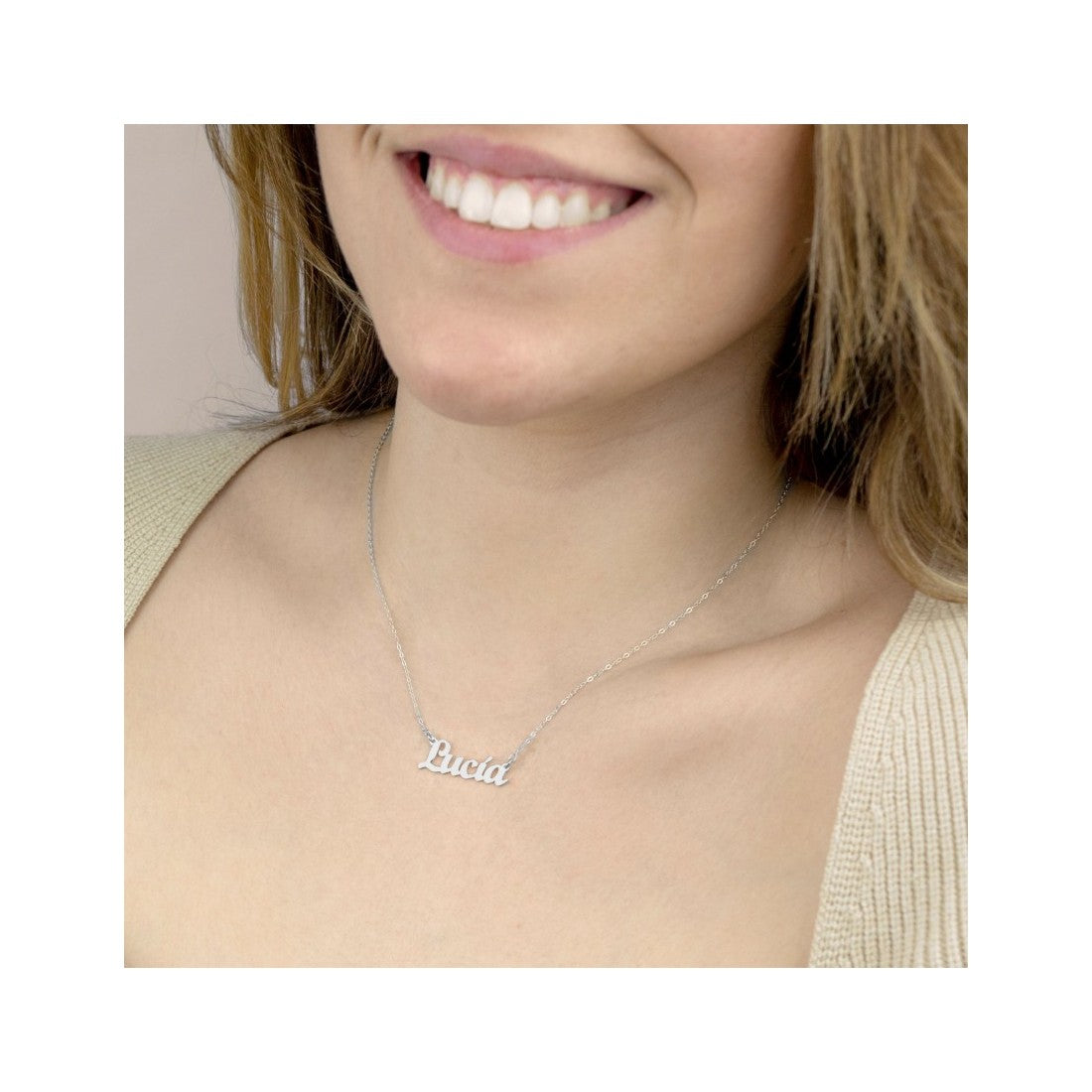 Gargantilla de Plata de Ley Personalizada-Nombre