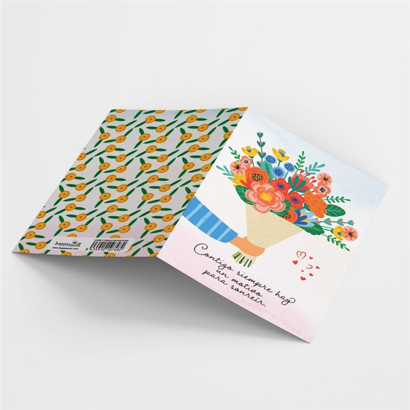 Postal - Contigo siempre hay motivos para sonreír