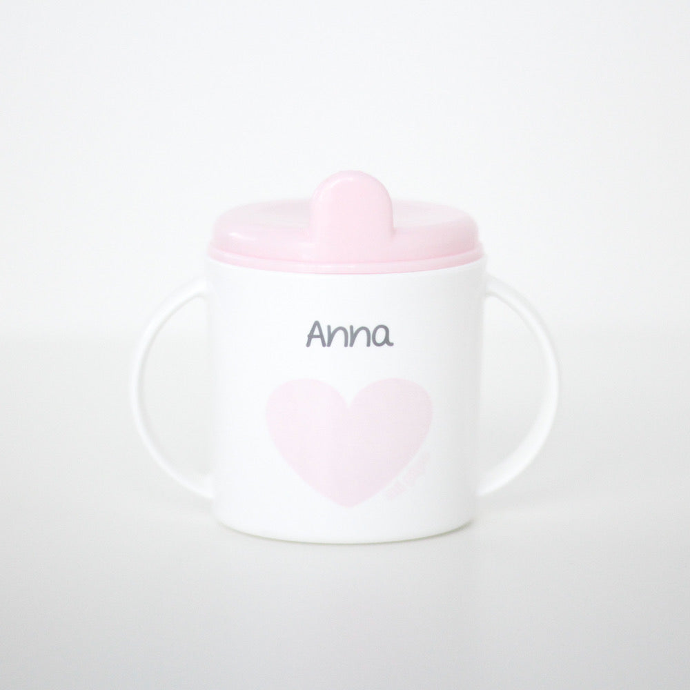 Taza de aprendizaje CORAZÓN Rosa PERSONALIZADA- Mi Pipo
