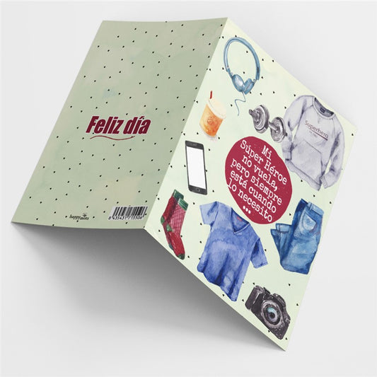 Postal Papá- Mi superhéroe no vuela, pero…