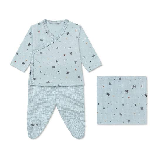 Conjunto de Bebé 3 Piezas LOVE Azul Celeste - Tous Baby