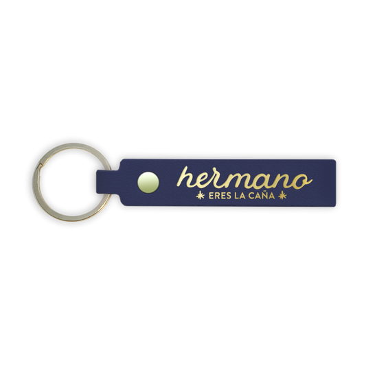 Llavero Cuero Vegano HERMANO ERES LA CAÑA - The Great Moustache