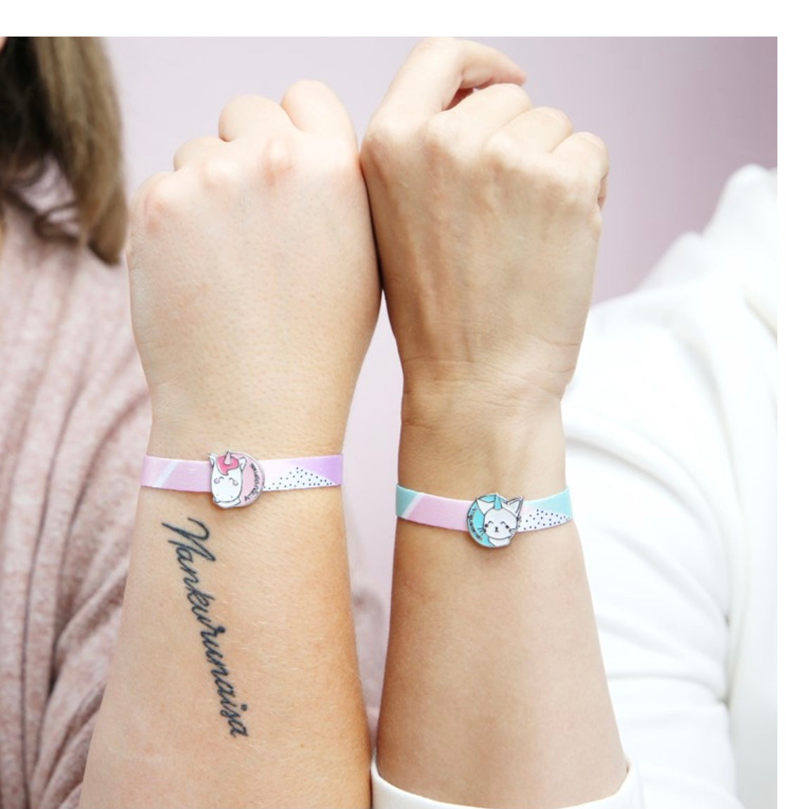 Pack de 2 Pulseras con Charm Gato y Unicornio CONTIGO MY FRIEND MUY A TOPE - Lovely Story
