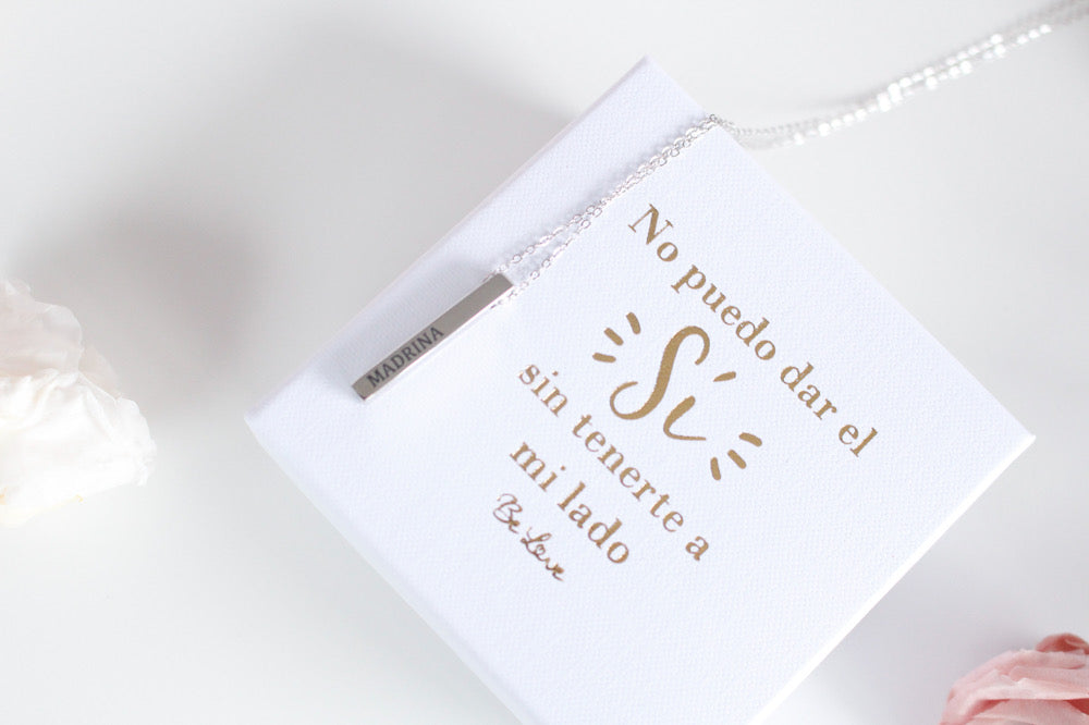 Gargantilla de Plata Madrina Personalizable