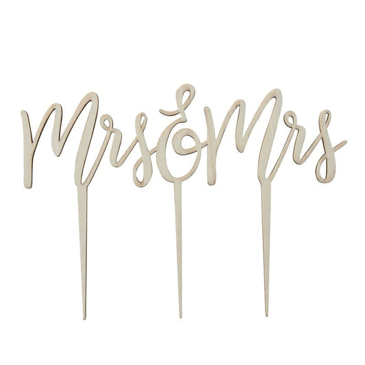 TOPPER DE MADERA PARA TARTA “MRS & MRS”