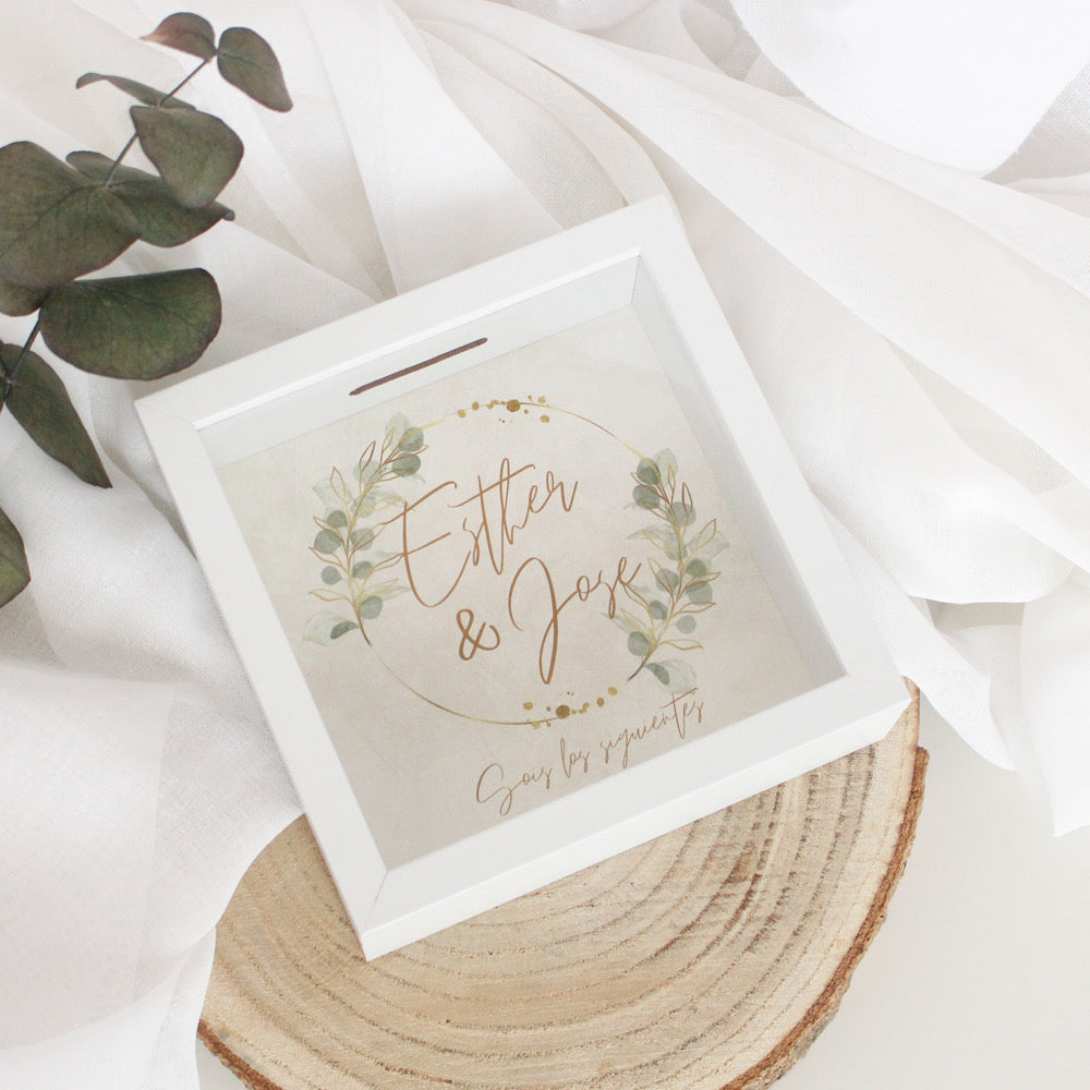 Hucha Personalizada Diseño Eucalipto- Be Love