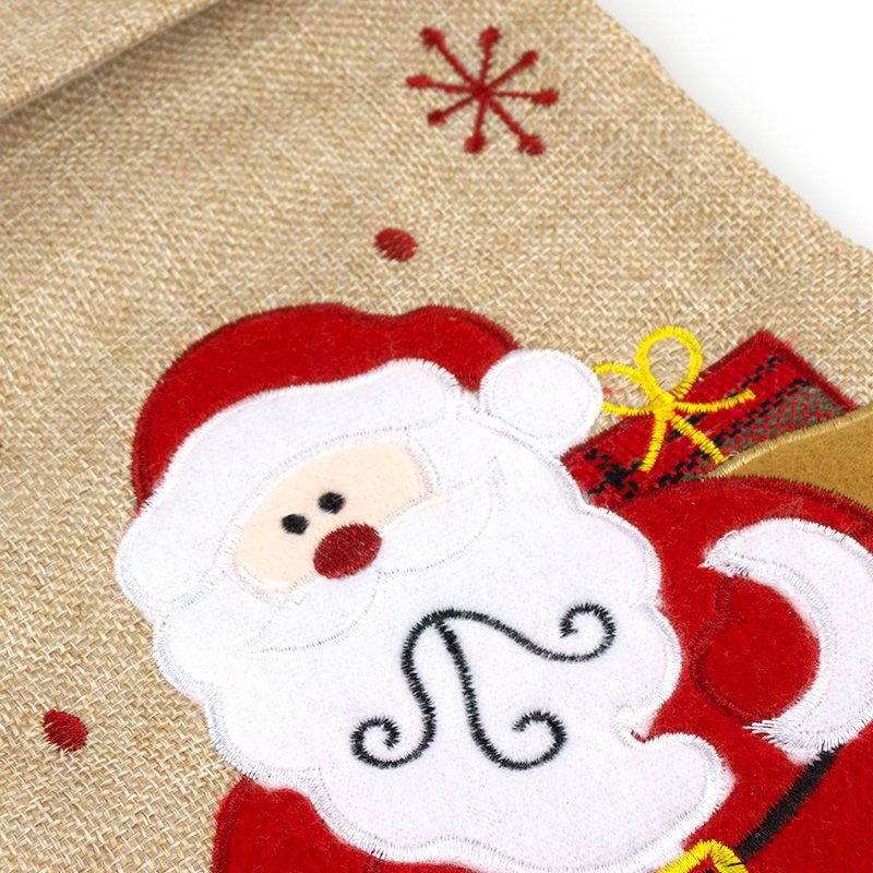 Calcetín Premium de Navidad PAPÁ NOEL (yute) - Mi Pipo