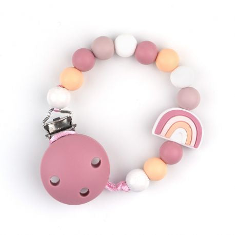 Cadena PORTACHUPETES de Silicona ARCOÍRIS BLUSH - Mi Pipo