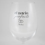 Copas de Vino - EL NOVIO PERFECTO Y LA NOVIA IDEAL- En caja de Madera Personalizable-Be Love