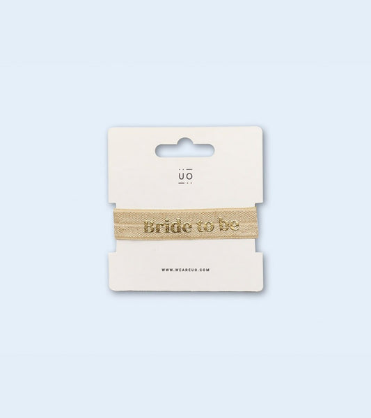 PULSERA TELA ELÁSTICA "BRIDE TO BE"-UO*