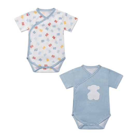 Pack de 2 Bodys Cruzados ART Azul Celeste - Tous Baby