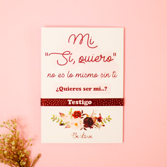PULSERA +POSTAL “TESTIGO” - Be Love