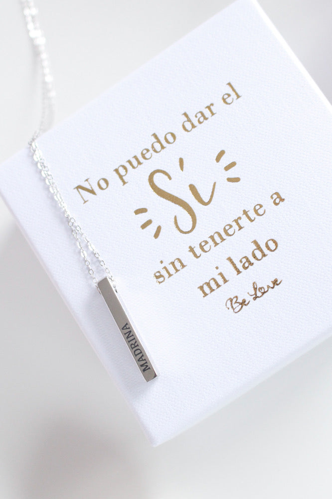 Gargantilla de Plata Madrina Personalizable