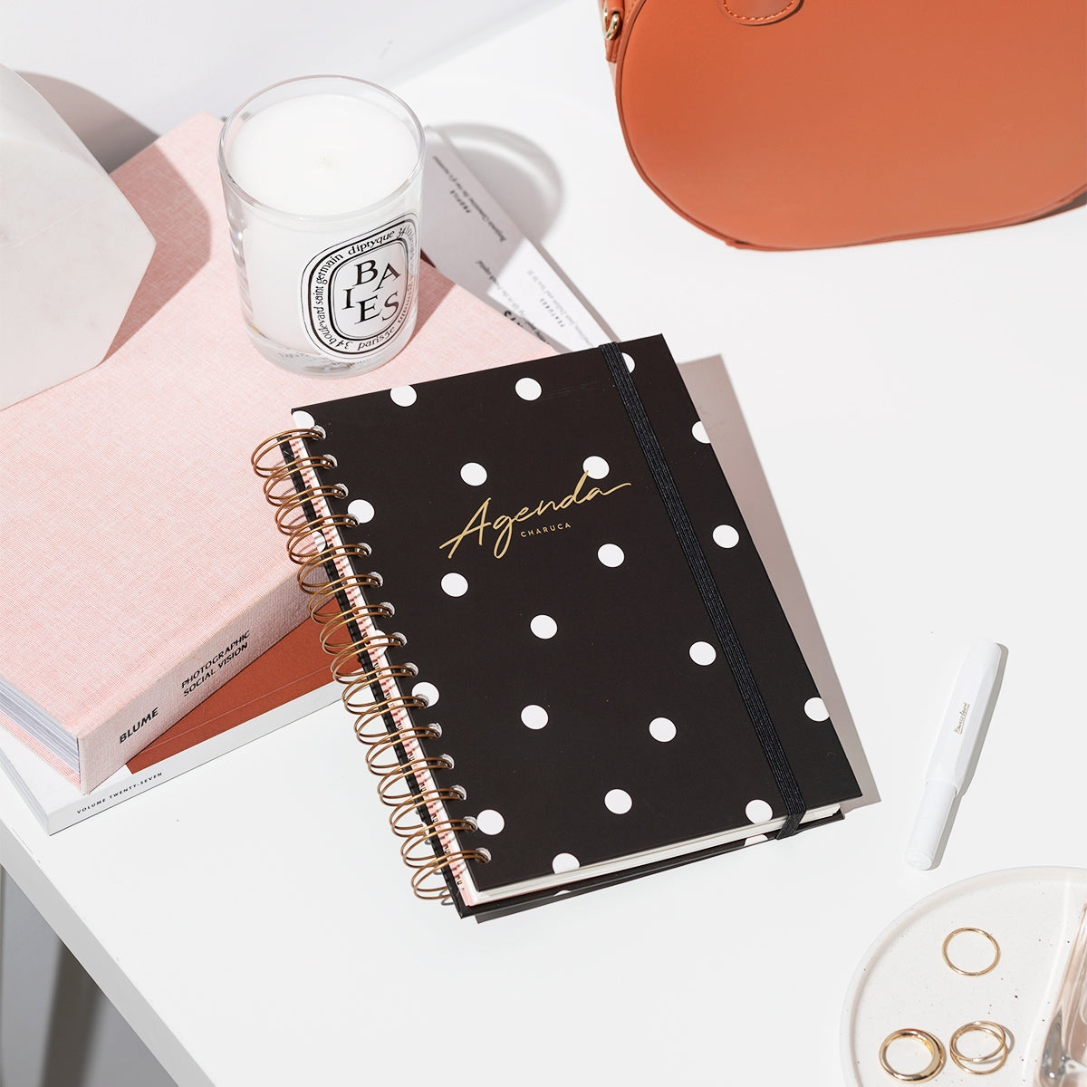 Agenda SIN FECHAS Semana Vista + Notas NEGRA - CHARUCA