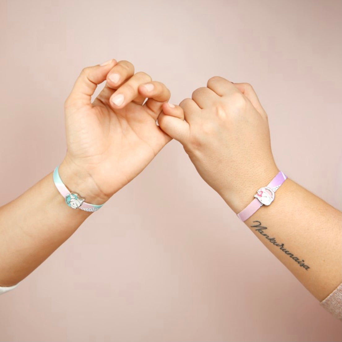 Pack de 2 Pulseras con Charm Gato y Unicornio CONTIGO MY FRIEND MUY A TOPE - Lovely Story