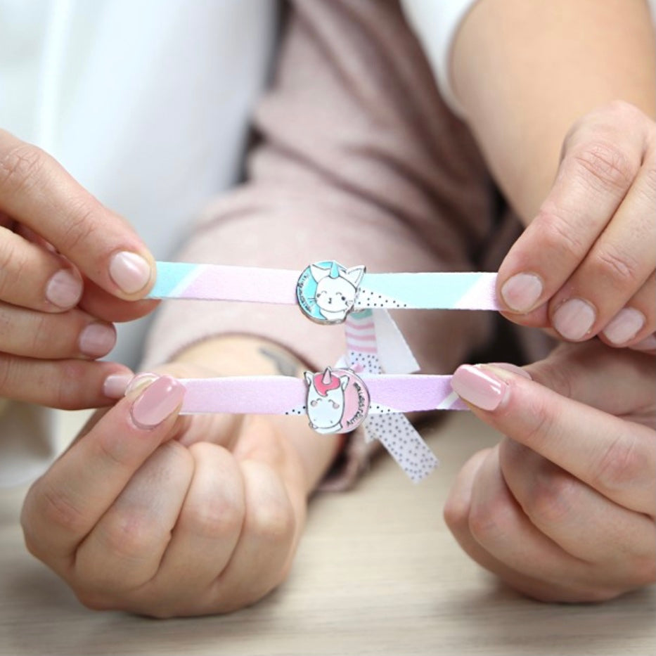 Pack de 2 Pulseras con Charm Gato y Unicornio CONTIGO MY FRIEND MUY A TOPE - Lovely Story