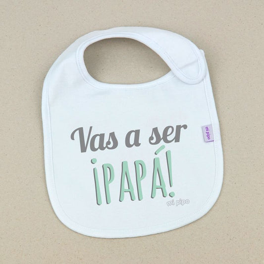Babero VAS A SER PAPÁ Blanco - Mi Pipo
