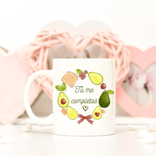 Taza aguacates “Tú me completas”
