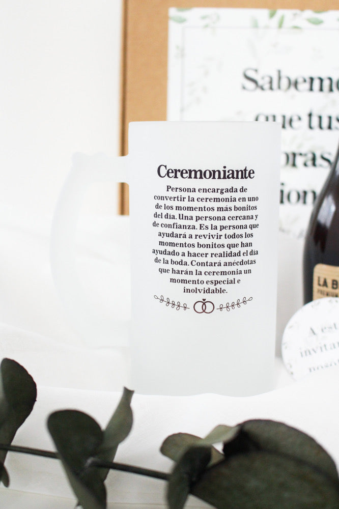 KIT DE CERVEZA PARA CEREMONIANTE / OFICIANTE DE BODA - Be Love
