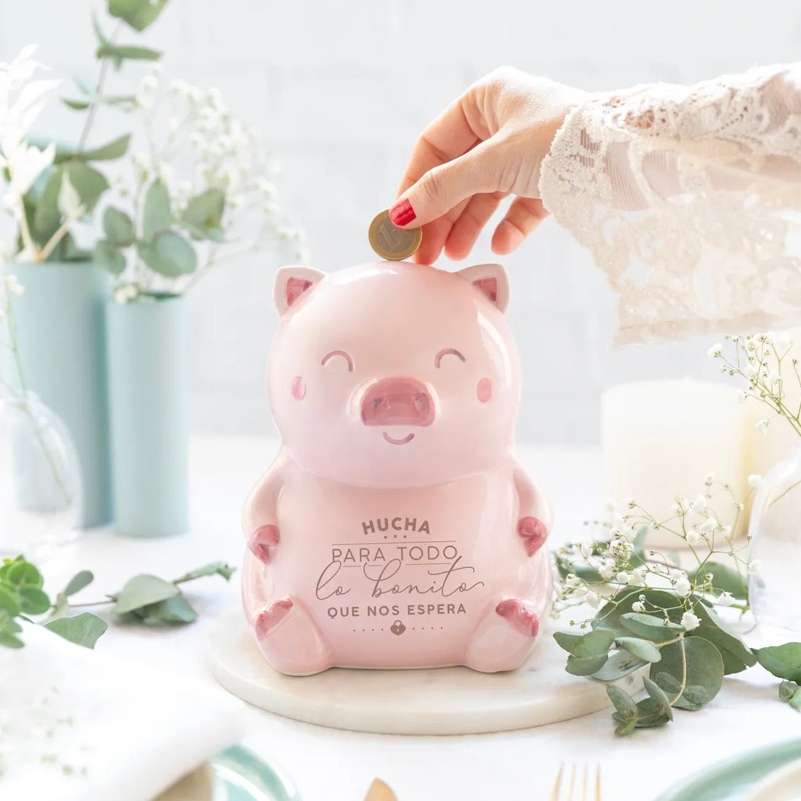 Hucha de Cerdito PARA TODO LO BUENO QUE NOS ESPERA - Mr. Wonderful
