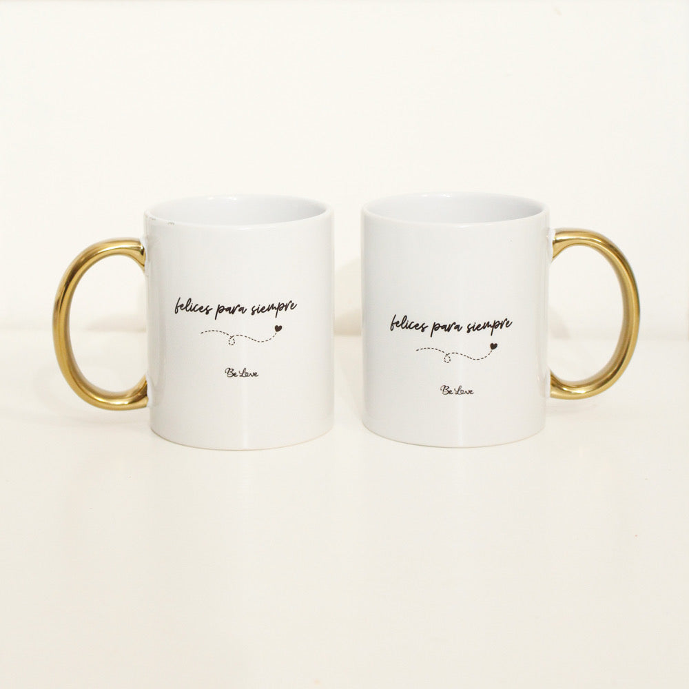 Tazas Sr y Sra asa Dorada- Personalizables