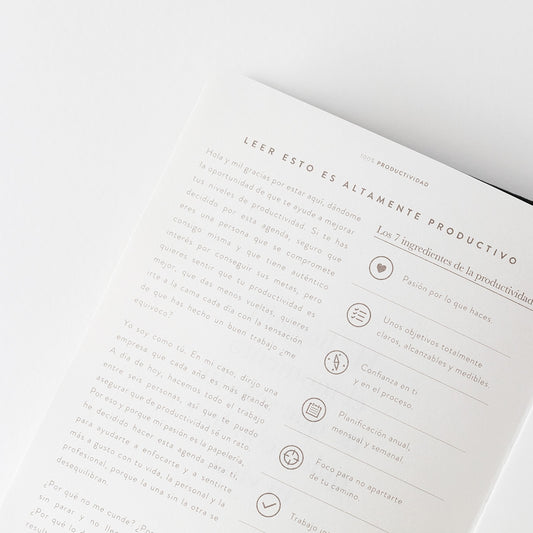 Agenda PRODUCTIVIDAD 100% Negro - CHARUCA