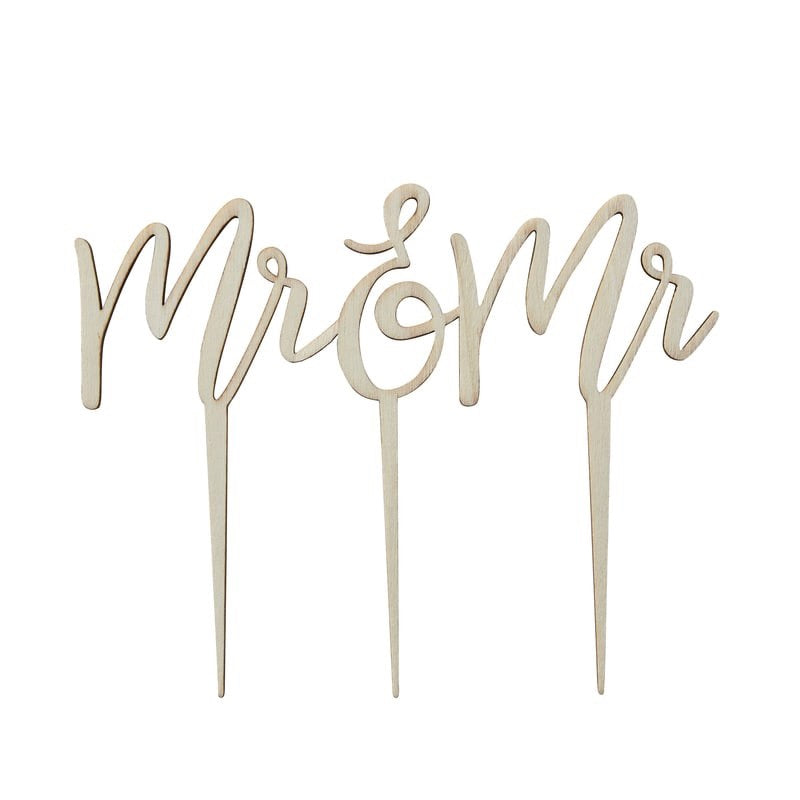 TOPPER DE MADERA PARA TARTA “MR & MR”